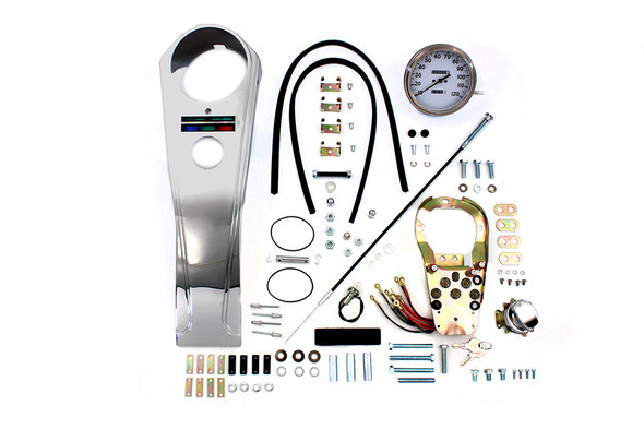 V-Twin - 39-0973 - Long Rider Style Dash Kit with 2:1 Speedometer