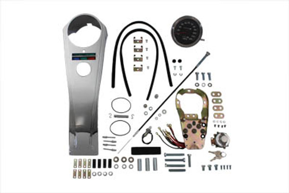 V-Twin - 39-0974 - Long Rider Style Dash Kit with 2240:1 Speedometer