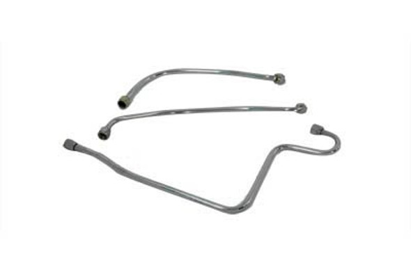 V-Twin - 40-0102 - Chrome Oil Line Set