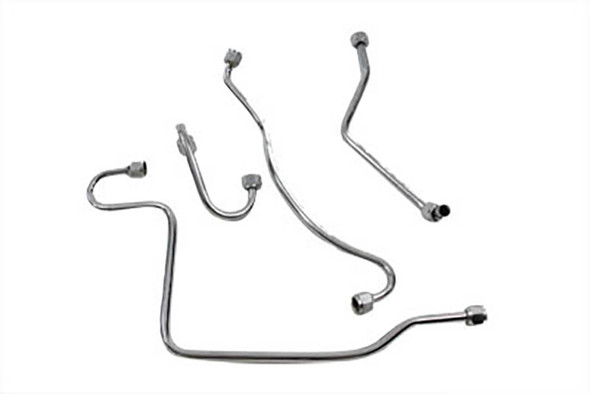 V-Twin - 40-0103 - Chrome Oil Line Set