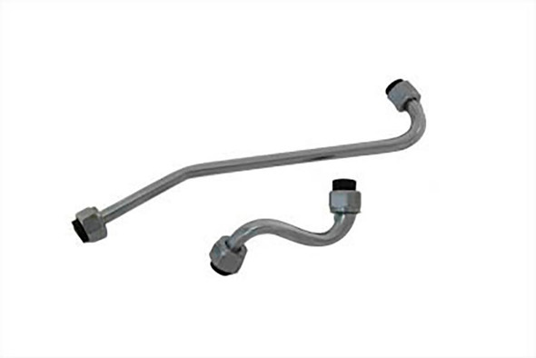 V-Twin - 40-0107 - Chrome Oil Filter Line Set - Fits 1941-1957 Harley-Davidson FL (Rigid frame), 1936-1940 EL