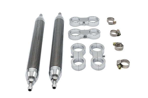 V-Twin - 40-0349 - Oil Cooler Set Twin Style Billet Chrome