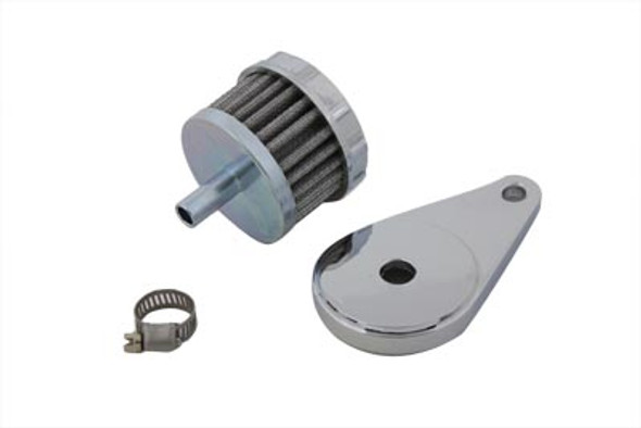 V-Twin - 40-0356 - Chrome Crankcase Breather Assembly