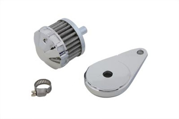 V-Twin - 40-0356 - Chrome Crankcase Breather Assembly