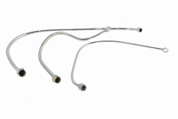 V-Twin - 40-0372 - Chrome Oil Line Set