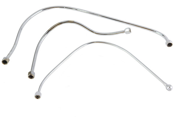 V-Twin - 40-0372 - Chrome Oil Line Set