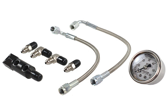 V-Twin - 40-0759 - Panhead Rocker Box Oil Line and Gauge Kit - Fits 1963-1969 Harley-Davidson FL