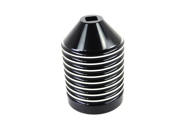 V-Twin - 40-0988 - Finned Black Anodized Oil Filter Kit with Raw Accents - Fits 1984-2016 Harley-Davidson FLT, 1991-2017 FXD, 1986-2017 FLST, 1984-2017 FXST, 1984-1994 FXR