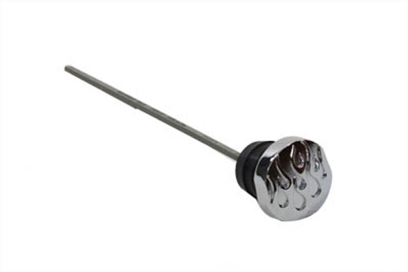V-Twin - 40-1273 - Chrome Oil Fill Dipstick Flame
