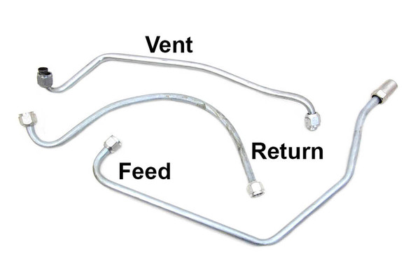 V-Twin - 40-1291 - Oil Line Set Zicad Plated - Fits 1949-1957 Harley-Davidson FL