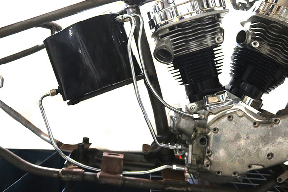V-Twin - 40-1295 - Chrome Oil Line Set