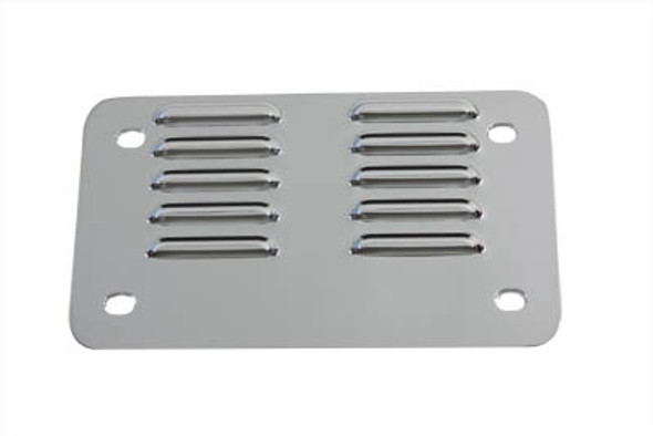 V-Twin - 42-0031 - License Plate Backing Plate Louvered Style Chrome