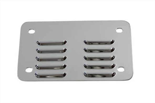V-Twin - 42-0031 - License Plate Backing Plate Louvered Style Chrome