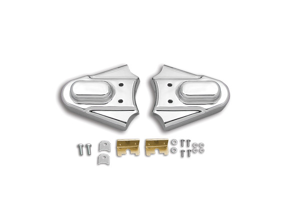 V-Twin - 42-0034 - Rear Frame Cover Set Chrome - Fits 1986-1999 Harley-Davidson FLST, FXST