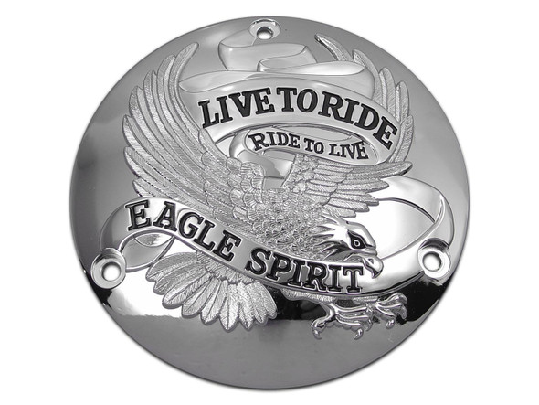 V-Twin - 42-0107 - Eagle Spirit Derby Kit Chrome - Fits 1970-1984 Harley-Davidson FL, 1984-1998 FXST, 1982-1994 FXR, 1979-1998 FLT, 1971-1984 FX, 1991-1998 FXD, 1986-1998 FLST