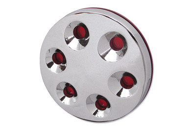 V-Twin - 42-0108 - Chrome 3-D Derby Cover - Fits 1970-1984 Harley-Davidson FL, 1984-1998 FXST, 1982-1994 FXR, 1979-1998 FLT, 1971-1984 FX, 1994-1998 FLST, 1991-1998 FXD