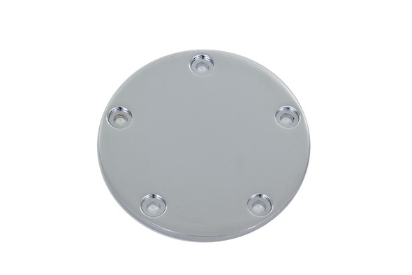 V-Twin - 42-0146 - Smooth Flat Ignition System Cover 5-Hole Chrome