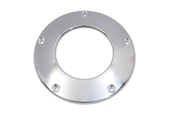 V-Twin - 42-0240 - Chrome 5-Hole C-Thru Derby Cover - Fits 1999-2018 Harley-Davidson FXST, 1999-2015 FLT, 1999-2017 FXD, 1999-2018 FLST