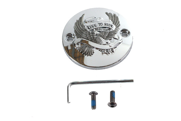 V-Twin - 42-0242 - M8 Ignition System Cover Eagle Chrome