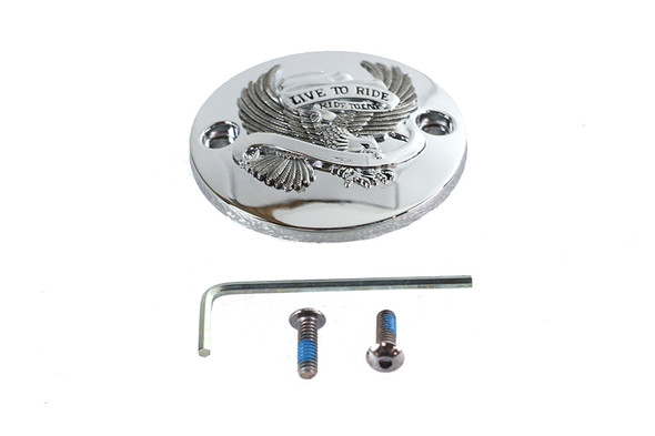 V-Twin - 42-0242 - M8 Ignition System Cover Eagle Chrome