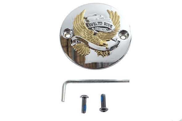 V-Twin - 42-0243 - M8 Ignition System Cover Eagle Gold