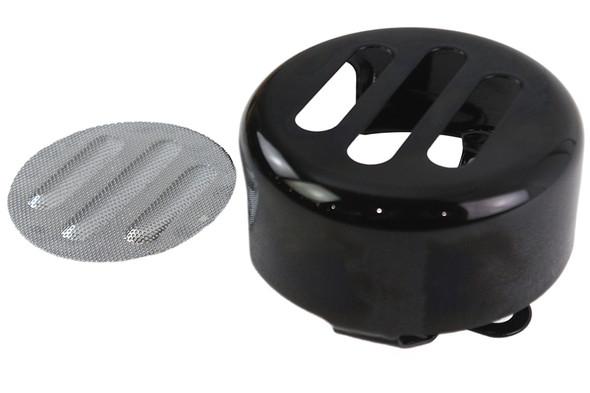 V-Twin - 42-0247 - 3 Slot Round Horn Cover Black