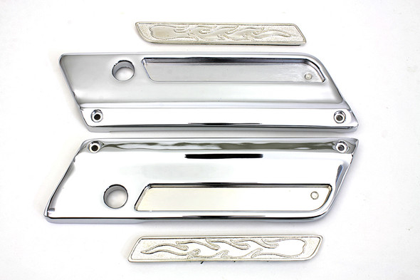 V-Twin - 42-0365 - Saddlebag Latch Cover Set - Fits 1993-2013 Harley-Davidson FLT