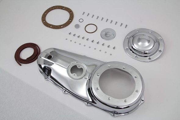 V-Twin - 42-0385 - Replica Outer Primary Cover Chrome Kit - Fits 1955-1964 Harley-Davidson FL