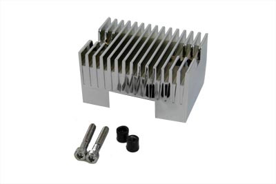 V-Twin - 42-0405 - Chrome Die-Cast Volt Pack Cover - Fits 1984-1999 Harley-Davidson FXST, 1970-1984 FL, 1978-1984 XL, 1982-1994 FXR, 1986-1999 FLST, 1971-1984 FX, 1979-1999 FLT