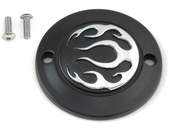 V-Twin - 42-0475 - Black 2-Hole Flame Point Cover