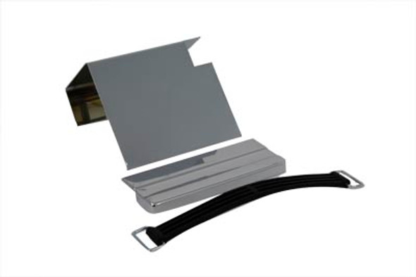 V-Twin - 42-0549 - Battery Cover Kit Chrome Smooth