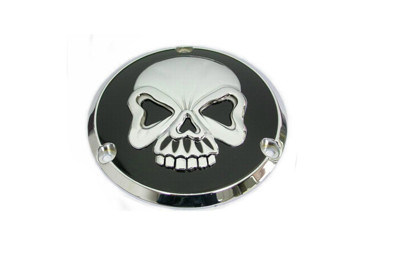 V-Twin - 42-0580 - Skull Design Derby Cover - Fits 1970-1984 Harley-Davidson FL, 1984-1998 FXST, 1970-1984 FX, 1979-1998 FLT, 1982-1994 FXR, 1991-1998 FXD, 1986-1998 FLST