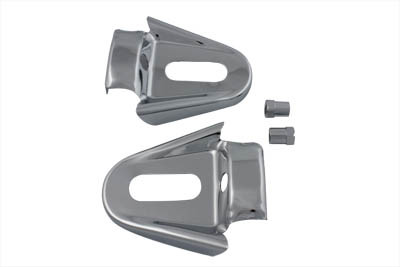 V-Twin - 42-0676 - Rear Frame Cover Set Chrome - Fits 1986-1999 Harley-Davidson FLST, FXST