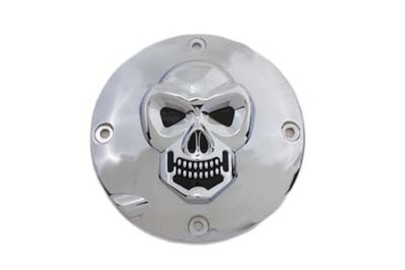 V-Twin - 42-0678 - Skull Clutch Inspection Cover Chrome