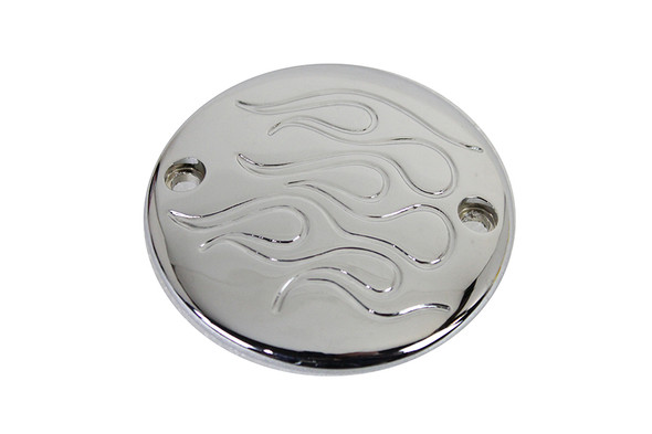 V-Twin - 42-0748 - Chrome 2-Hole Flame Ignition System Cover