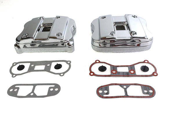 V-Twin - 42-0788 - Rocker Box Cover Set Chrome - Fits 1986-2000 Harley-Davidson XL