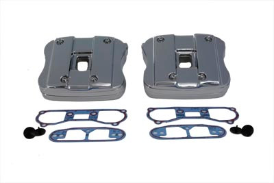 V-Twin - 42-0792 - Rocker Box Cover Set Chrome - Fits 1991-2003 Harley-Davidson XL