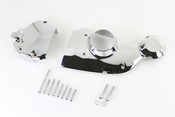 V-Twin - 42-0898 - Chrome Cam and Sprocket Cover Kit