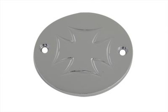 V-Twin - 42-0960 - Chrome 2-Hole Maltese Ignition System Cover