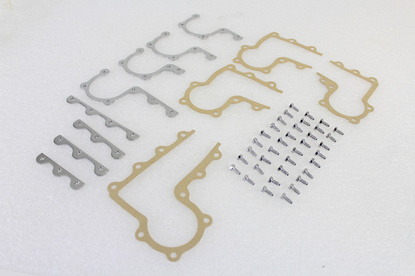 V-Twin - 42-0983 - Cover Strip and Gasket Kit Chrome - Fits 1941-1947 Harley-Davidson FL, 1937-1940 EL