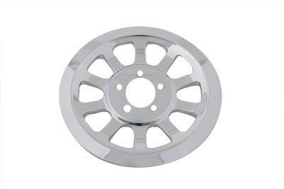 V-Twin - 42-1013 - Outer Pulley Cover 70 Tooth Chrome - Fits 2007-2017 Harley-Davidson FXD