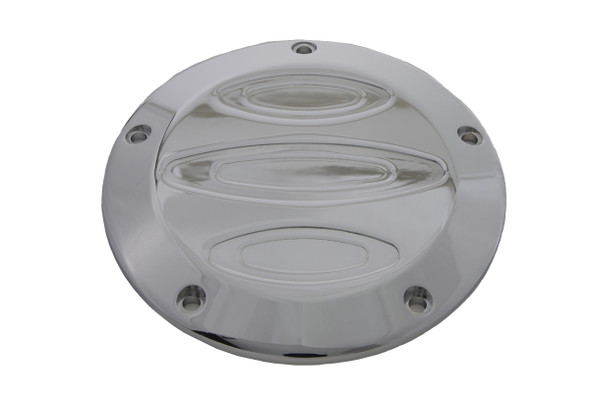 V-Twin - 42-1091 - Chrome Contour 5-Hole Derby Cover - Fits 1999-2018 Harley-Davidson FXST, 1999-2015 FLT, 1999-2017 FXD, 1999-2018 FLST