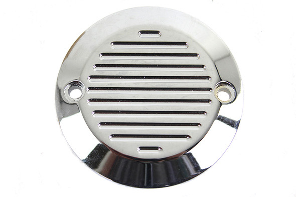 V-Twin - 42-1095 - Chrome 2-Hole Ball Milled Ignition System Cover