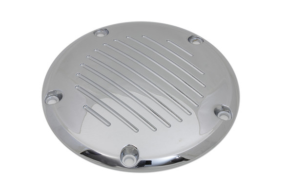 V-Twin - 42-1141 - Chrome Grooved 5-Hole Derby Cover - Fits 1999-2018 Harley-Davidson FXST, 1999-2015 FLT, 1999-2017 FXD, 1999-2018 FLST