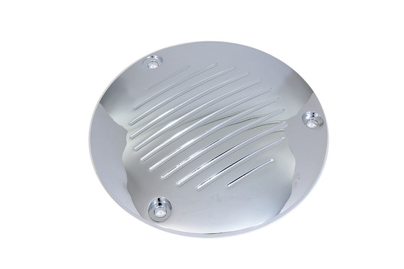 V-Twin - 42-1142 - Chrome Grooved 3-Hole Derby Cover