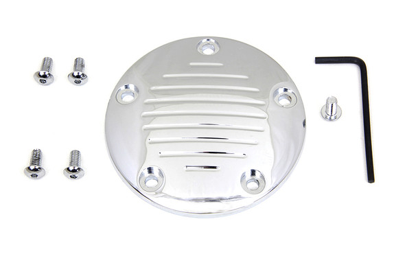 V-Twin - 42-1144 - Grooved Ignition System Cover 5-Hole Chrome