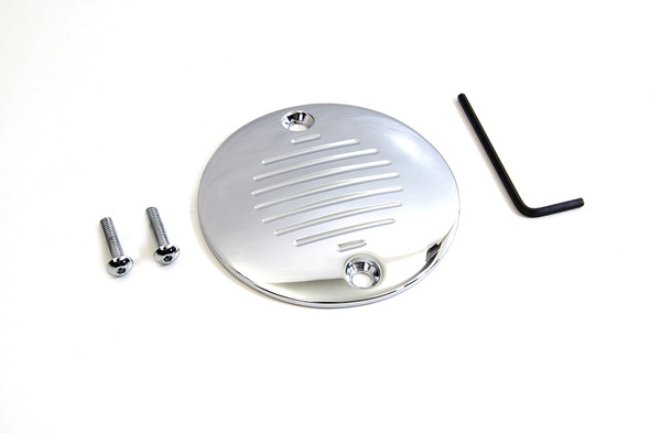 V-Twin - 42-1146 - Grooved Ignition System Cover 2-Hole Chrome - Fits 1984-1999 Harley-Davidson FXST, FLT, 1970-2003 XL