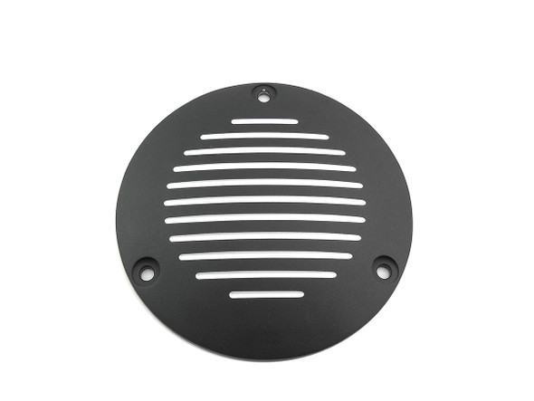 V-Twin - 42-1150 - Black Grooved 3-Hole Derby Cover