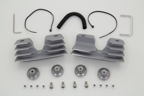 V-Twin - 42-1154 - Head Bolt and Spark Plug Cover Kit Silver - Fits 1999-2006 Harley-Davidson FLST, FXST, FLT, FXD