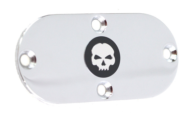 V-Twin - 42-1216 - Skull Inspection Cover Chrome - Fits 1993-2005 Harley-Davidson FXDWG, 1986-2006 FLST, 1984-2006 FXST, 1981-2006 FXD